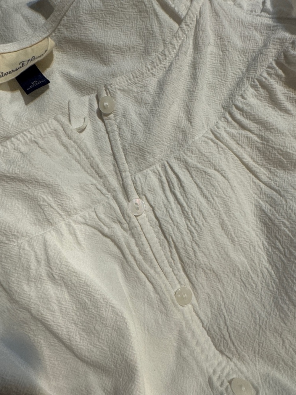 Universal Thread Cream Ruffle-Shoulder Button-Front Midi Dress - Picture 7 of 8